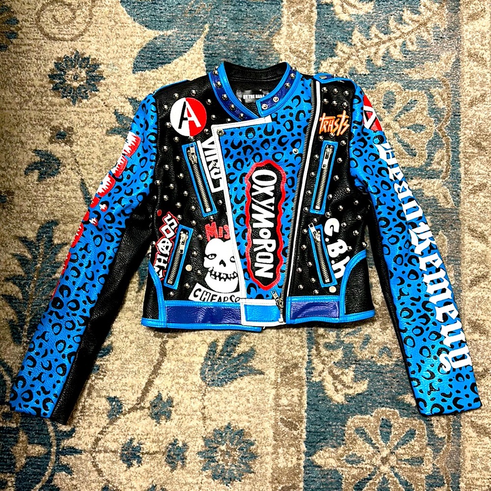 Black and Blue Studs Street Jacket - Size XXS